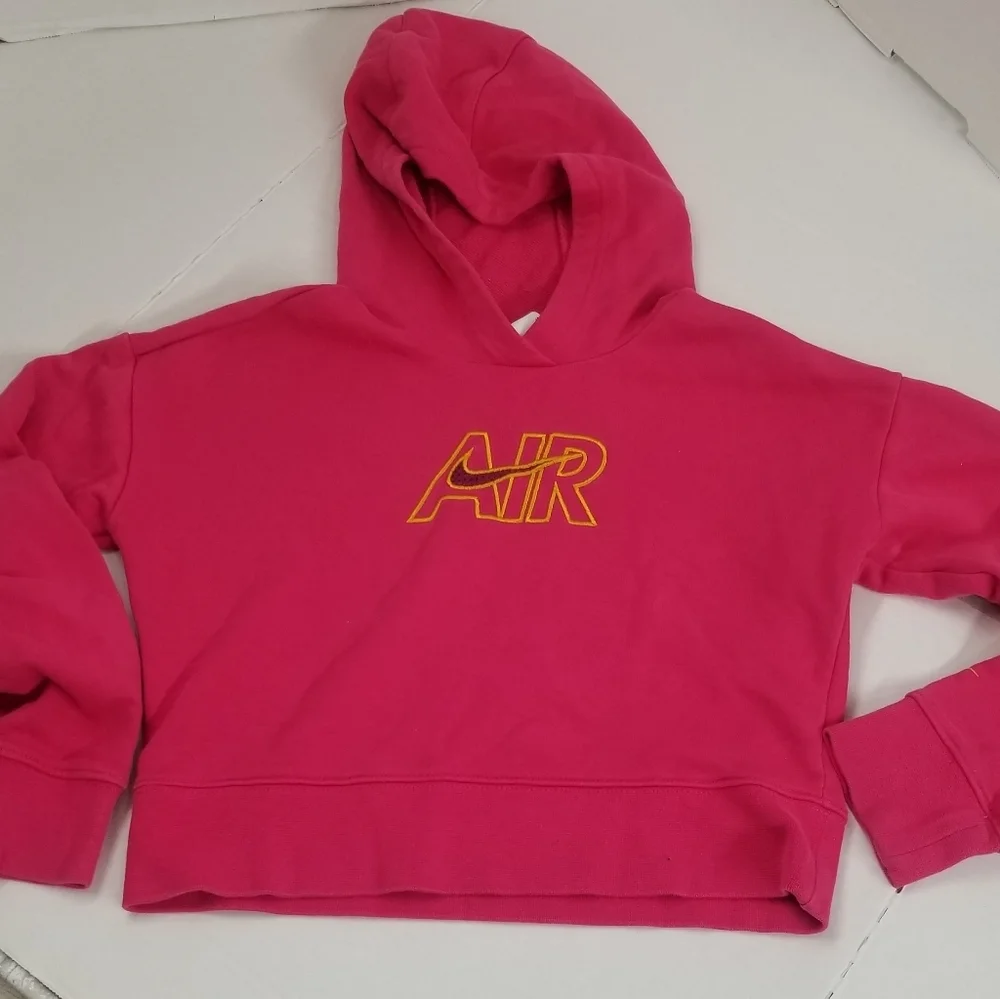 Nike Pink Hoodie with Yellow AIR Logo
